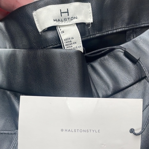 H by Halston black faux leather stretch pants front pockets NWT sz sm - Picture 4 of 11